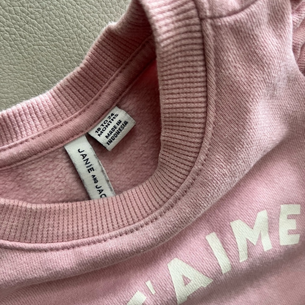 Janie and Jack Pink Pajama Set Cozy Matching Set - Picture 4 of 4